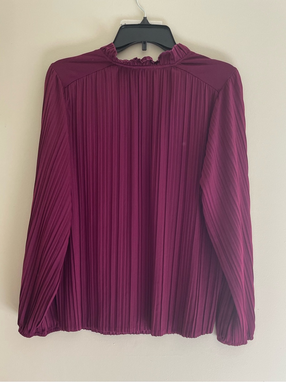 Pleated Ruffle-Neck Blouse - Picture 4 of 4